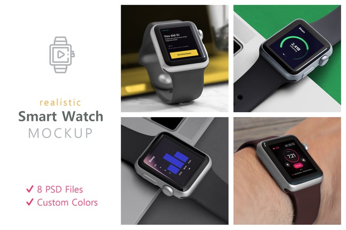 Realistic Smart Watch Mockups