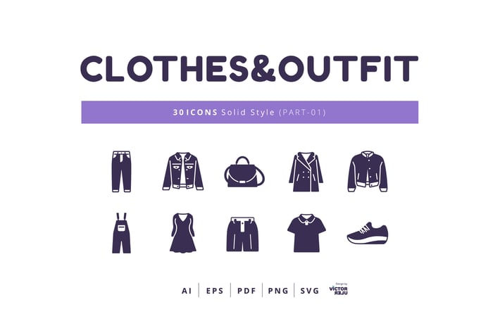 30 Icons Clothes&Outfit Part-01 Solid Style
