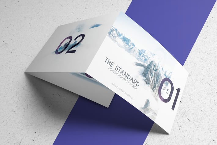 3xA5 Landscape Trifold Brochure Mock-up V2