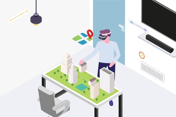 Smart Things with VR AR Isometric Illustration
