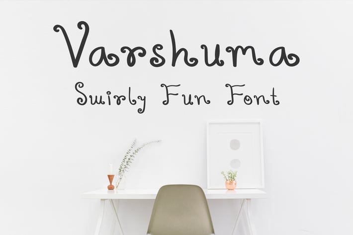 Varshuma - Handwritten Swirly Fun Font