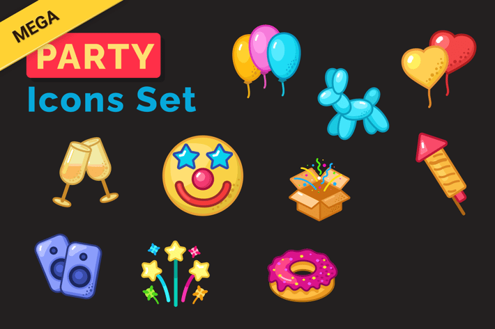 Mega Party Icons Set