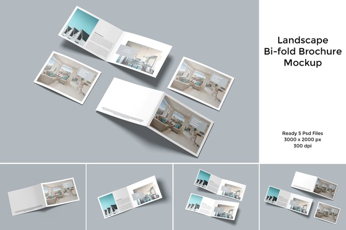 Landscape Bifold Brochure Mockup