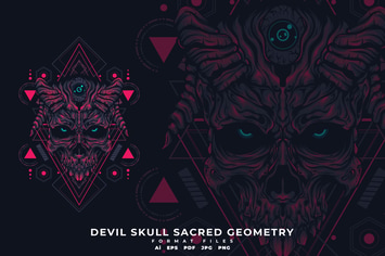 DEVIL SKULL SACRED GEOMETRY