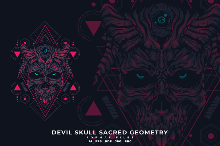 DEVIL SKULL SACRED GEOMETRY