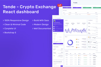 Tende - Cryptocurrency Exchange React Dashboard