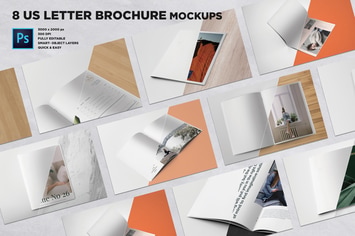 US Letter Brochure Mockups