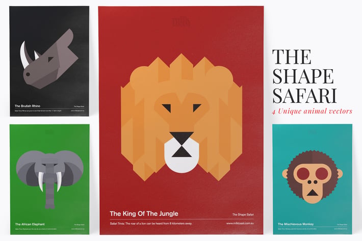 The Shape Safari - 4 unique animal vectors