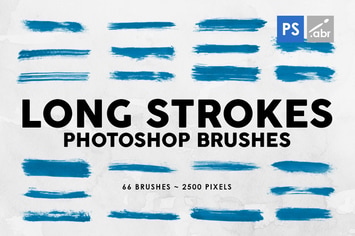 66 Long Ink Strokes Photoshop Stamp Brushes