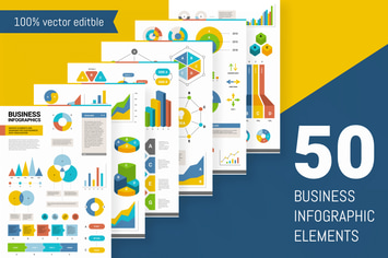 Set of 50 business infographic elements