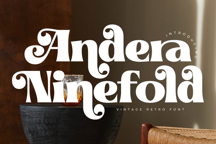 Andera Ninefold Vintage Retro Font