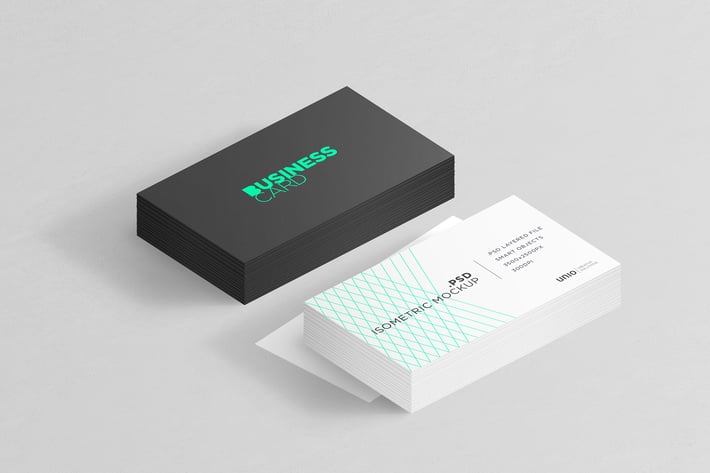 Isometric Business Card Mockup