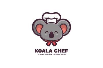 Chef Koala Children Food Mascot Character Logo
