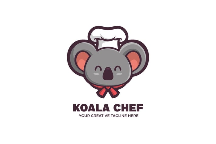 Chef Koala Children Food Mascot Character Logo