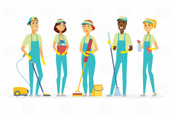Cleaning staff - isolated illustration