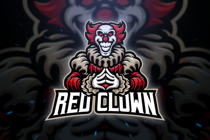 Red Clown Sport and Esport Logo Template