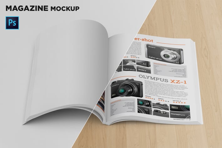 Magazine Mockup Front View