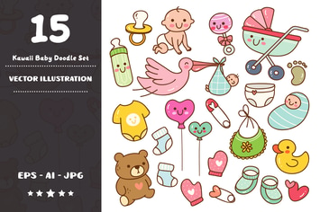 Kawaii Baby Doodle Set