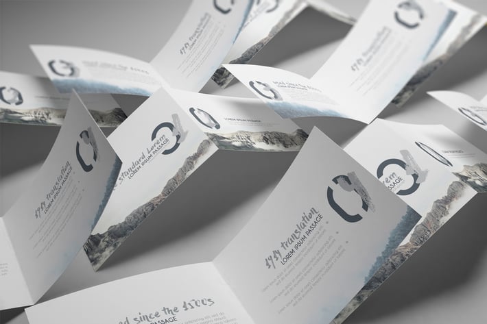 A4/ A5 Landscape Bifold Brochure Mockups V1