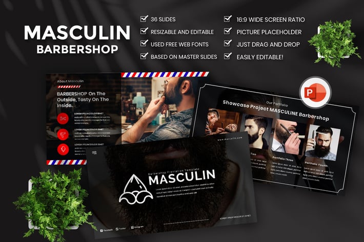 Masculine Barbershop PowerPoint