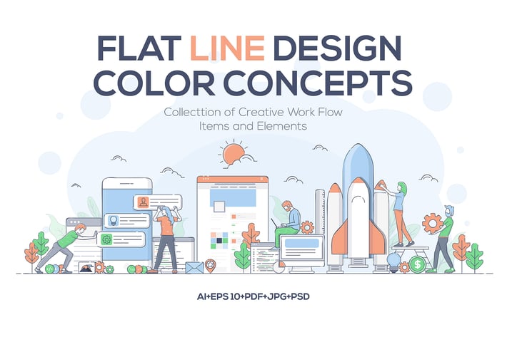 Modern Flat Line design Business concepts