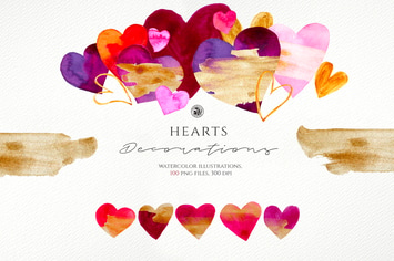 Hearts - Watercolor Illustrations