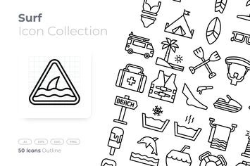 Surf Outline Icon
