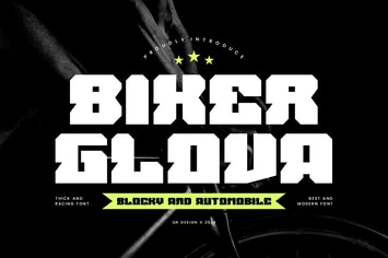 Biker Glova - Blocky & Automobile Font