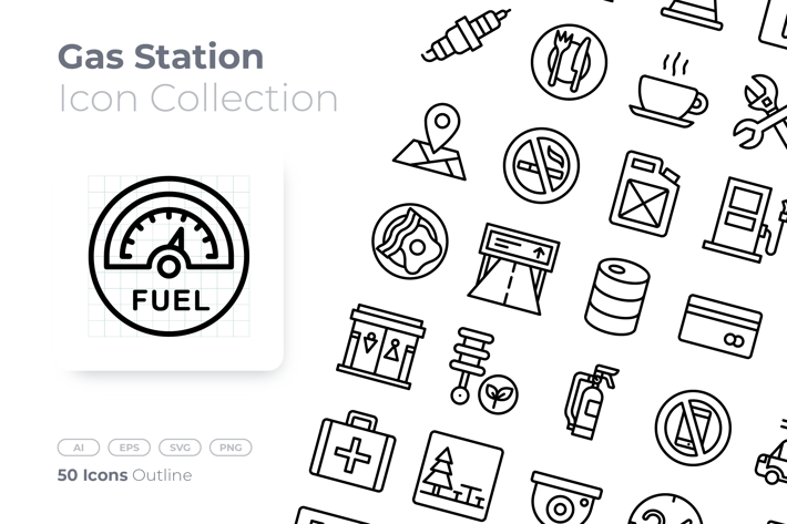 Gas Station Outline Icon
