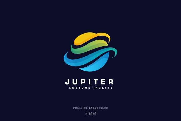 Abstract Jupiter Colorful Logo 