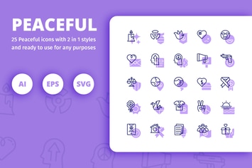 Peaceful Icons (Line and Solid)