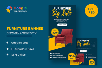 Furniture Google Adwords HTML5 Banner Ads GWD