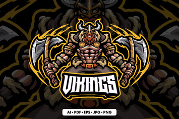 Viking mascot logo template