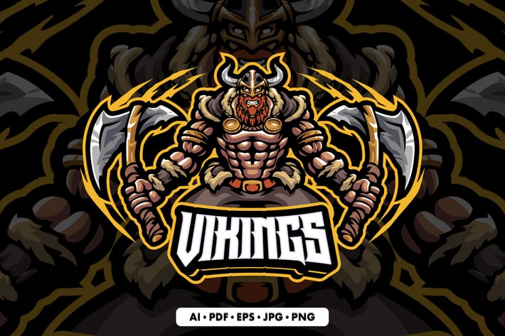 Viking mascot logo template