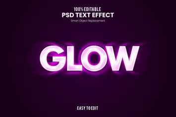 Glow - Neon PSD Text Effect