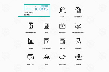 Business and finance - line design icons set