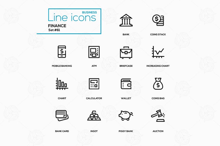 Business and finance - line design icons set
