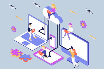 Cloud Computing Isometric Illustration