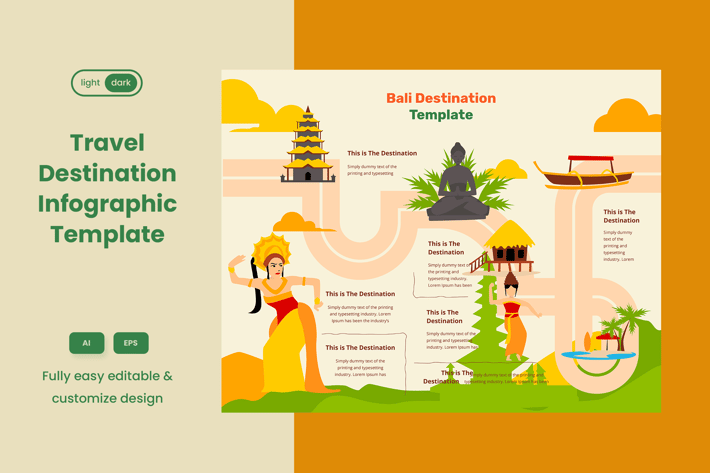 Travel Guide Infographic Template: Bali