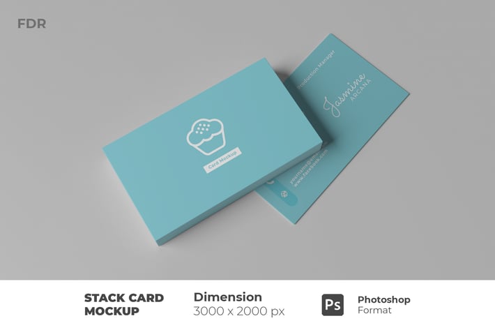 Stack Business Card Mockup