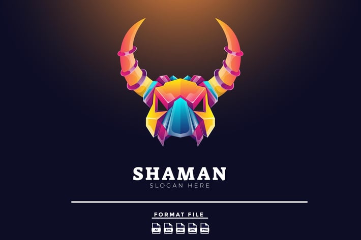 Shaman Mask Colorful Logo