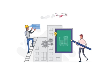 AR VR Support Construction Illustration - Tr