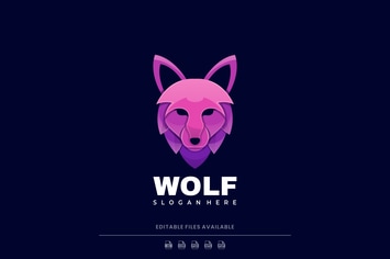 Wolf Gradient Colorful Logo