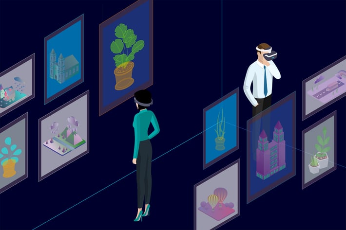 VR Gallery Isometric Illustration