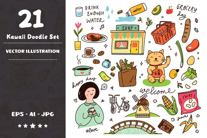 Kawaii Doodle Set