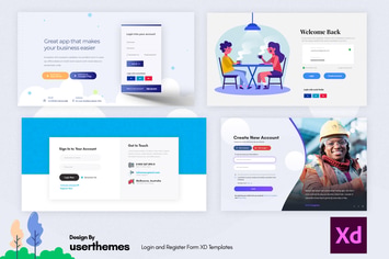 Login and Register Form XD Templates