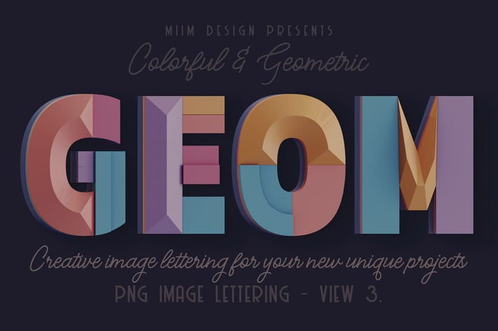 Decorative Geometry - 3D Lettering - View 3