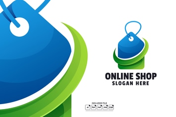 Online Shop Gradient Logo Template