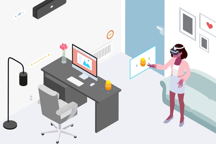 Smart Things with VR AR Isometric Illustration