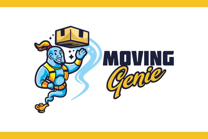 Mover Genie Character Mascot - Moving Service Logo
